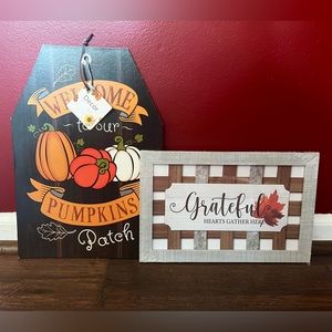 Set of 2 Fall Decor Signs